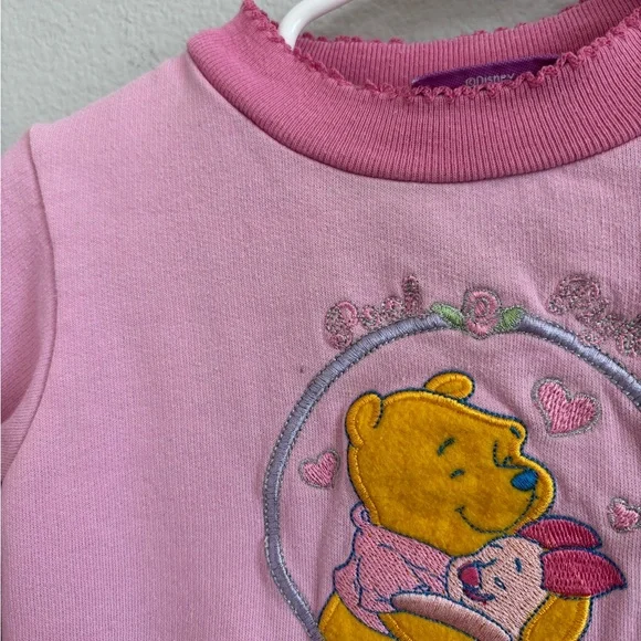 Vintage Disney pooh & piglet pink embroidered sweatshirt - Picture 4 of 7